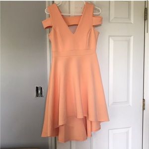Peach high low dress